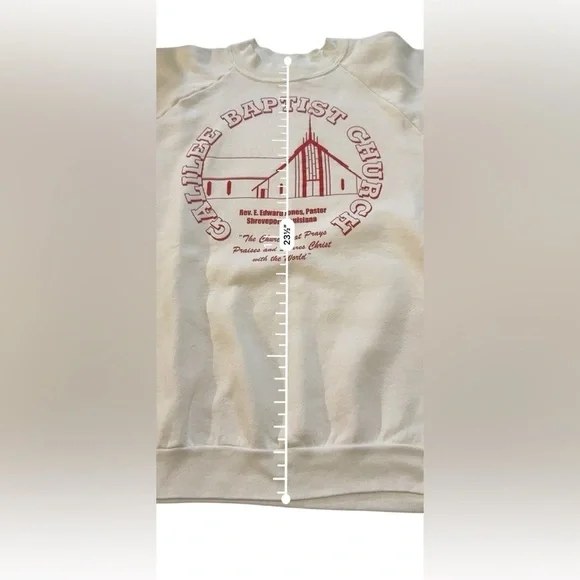 Vintage Jesus Sweatshirt 90s Galilee Baptist Church Sz L Made In USA 50/50 - Picture 6 of 6